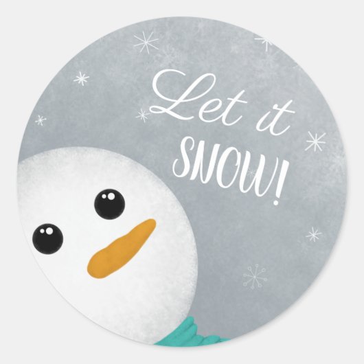 Sticker Rond Laisser neiger Snowman (Devant)