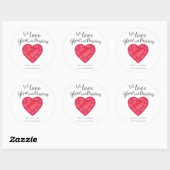 Sticker Rond Laissez l'amour briller avec passion ruby aquarell (Feuille)