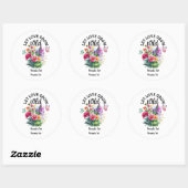 Sticker Rond Laissez l'amour grandir sauvage mignon positif (Feuille)