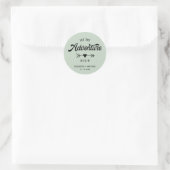 Sticker Rond Laissez L'Aventure Commencer Sage Green Mariage (Sac)