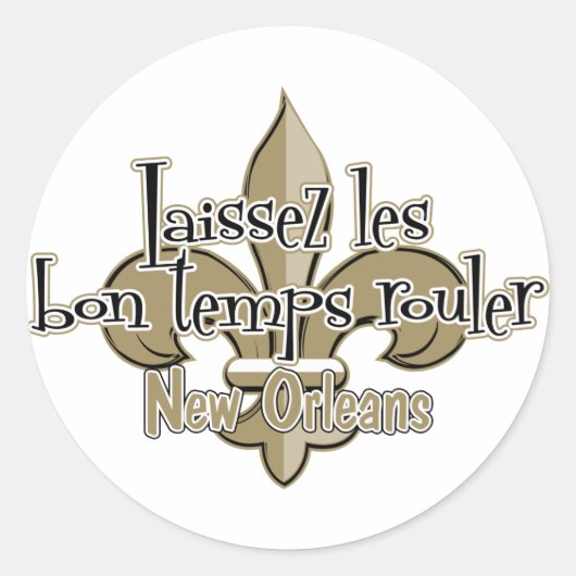 Sticker Rond Laissez le bon temps rouler (Devant)