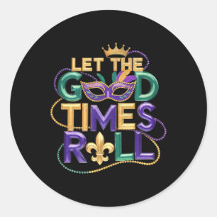 Sticker Rond Laissez Le Bon Temps Rouler Mardi Gras Hommes Carn