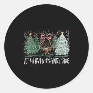 Sticker Rond Laissez le Ciel et la Nature chanter Noël Bébé Jés