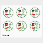 Sticker Rond Laissez-le neiger/neiger/ Design de Noël (Feuille)