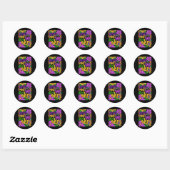Sticker Rond Laissez Les Bon Temps Rouler Mardi Gras Beads Boho (Feuille)