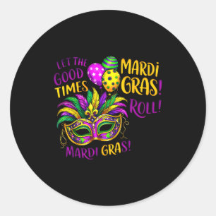 Sticker Rond Laissez Les Bons Temps Rouler Mardi Gras Carnaval