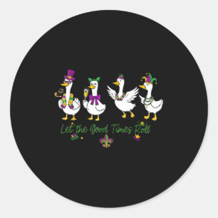 Sticker Rond Laissez Les Bons Temps Rouler Mardi Gras Carnaval