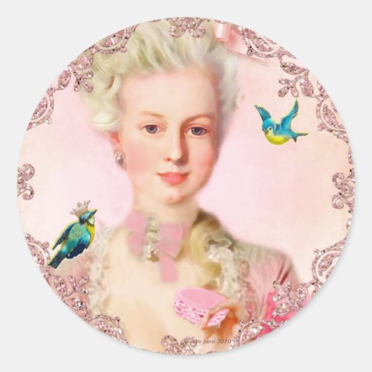 Sticker Rond Laissez-les manger des macarons Phoques de Paulett (Devant)