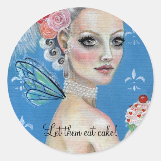 Sticker Rond Laissez-les manger du gâteau Marie Antoinette (Devant)
