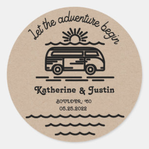 Sticker Rond laissez notre aventure commencer le monogramme mar