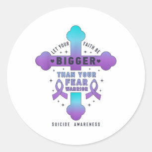 Sticker Rond Laissez Votre Foi être Plus Grande Que Votre Peur