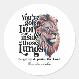 Sticker Rond Laissez votre lion sortir Brandon Lake Merch Louer