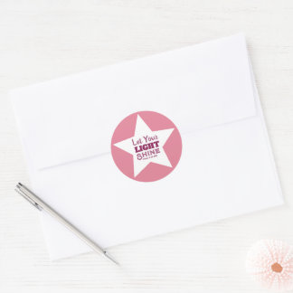 Sticker Rond Laissez Votre Lumière Briller Verset Biblique Étoi