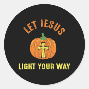 Sticker Rond Laissons Jésus illuminer votre chemin Thanksgiving
