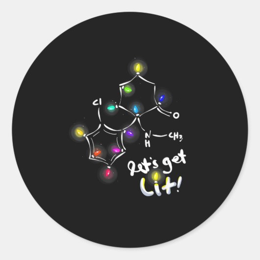 Sticker Rond Laissons la kétamine de Noël (Devant)