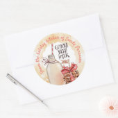 Sticker Rond Lait biscuits maison personnalisés Noël (Enveloppe)