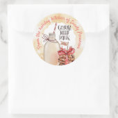Sticker Rond Lait biscuits maison personnalisés Noël (Sac)