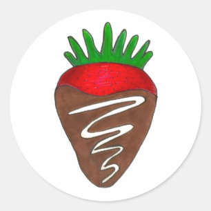 Sticker Rond Lait Chocolat trempé Berry Valentine's Day Sweet