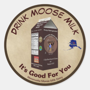 Sticker Rond Lait d'orignal Matanuska