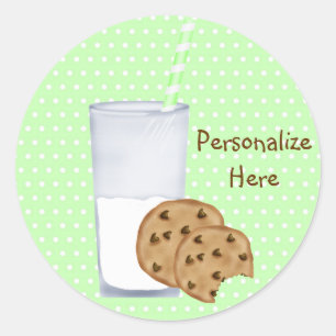 Sticker Rond lait et biscuits