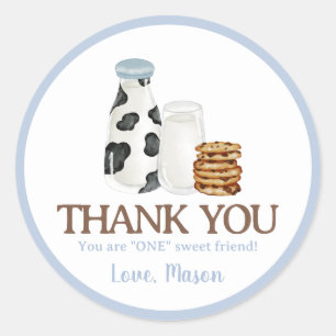 Sticker Rond Lait et biscuits Première fête d'anniversaire Invi
