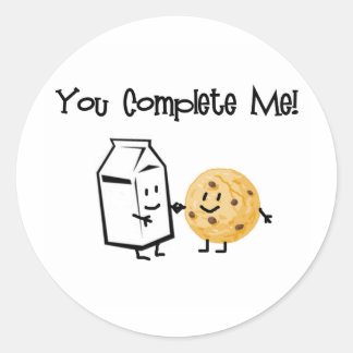 Sticker Rond Lait et cookies