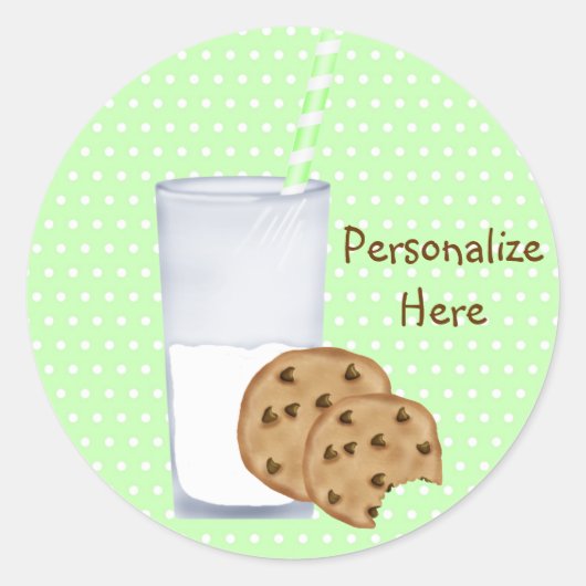Sticker Rond lait et cookies (Devant)