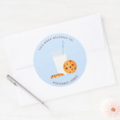 Sticker Rond Lait et cookies Ce livre appartient à (Enveloppe)
