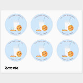 Sticker Rond Lait et cookies Ce livre appartient à (Feuille)