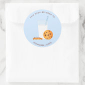 Sticker Rond Lait et cookies Ce livre appartient à (Sac)