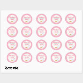 Sticker Rond Lait et cookies Merci Tags Cupcake Toppers (Feuille)