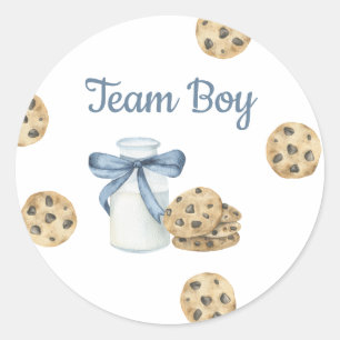 Sticker Rond Lait et cookies Révélation de genre - Team Boy