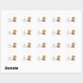 Sticker Rond Lait et oreille mocha dormant (Feuille)