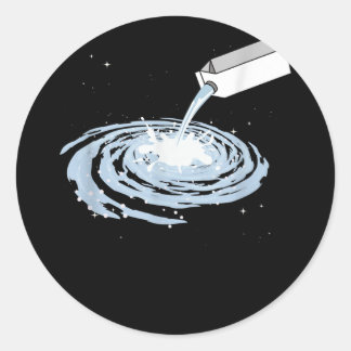 Sticker Rond Lait mou Voie Lactée Galaxie Espace extra-atmosphé