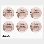 Sticker Rond Lait rustique peut Mariage campagnard Merci (Feuille)