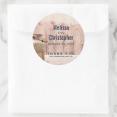 Sticker Rond Lait rustique peut Mariage campagnard Merci (Sac)