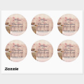 Sticker Rond Lait rustique peut Mariage campagnard Merci (Feuille)