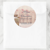 Sticker Rond Lait rustique peut Mariage campagnard Merci (Sac)