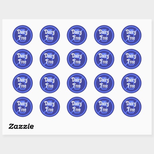 Sticker Rond Lait Sans Bleu Demi Pouce Avertissement Allergie C (Feuille)