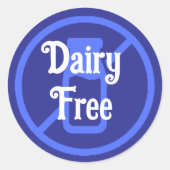 Sticker Rond Lait Sans Bleu Demi Pouce Avertissement Allergie C (Devant)