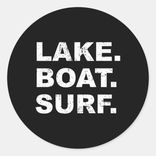 Sticker Rond Lake Boat Surf Wakesurf Wake Board Surf (Devant)
