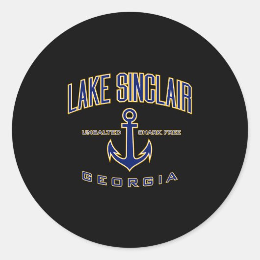 Sticker Rond Lake Sinclair Ga Pour (Devant)