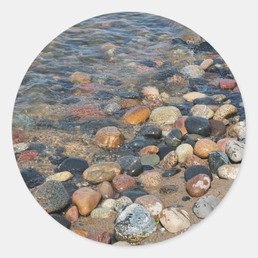 Sticker Rond Lake Superior Rocks (Devant)