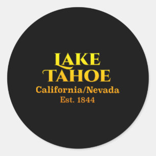 Sticker Rond Lake Tahoe Design Pochette de Poitrine Logo Cerf 2