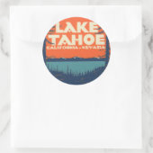 Sticker Rond Lake Tahoe Design Vintage voyage (Sac)