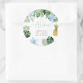 Sticker Rond LALANI Tropical Blue Hibiscus Luau 1er anniversair (Sac)
