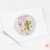 Sticker Rond Lama cool en Lunettes de soleil en forme de coeur  (Enveloppe)