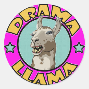 Sticker Rond Lama de drame,