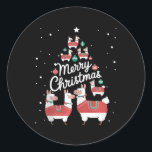 Sticker Rond Lama Xmas Tree Llamas Christmas Tree<br><div class="desc">Lama Xmas Tree Llamas Christmas Tree</div>