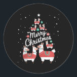 Sticker Rond Lama Xmas Tree Llamas Christmas Tree<br><div class="desc">Lama Xmas Tree Llamas Christmas Tree</div>